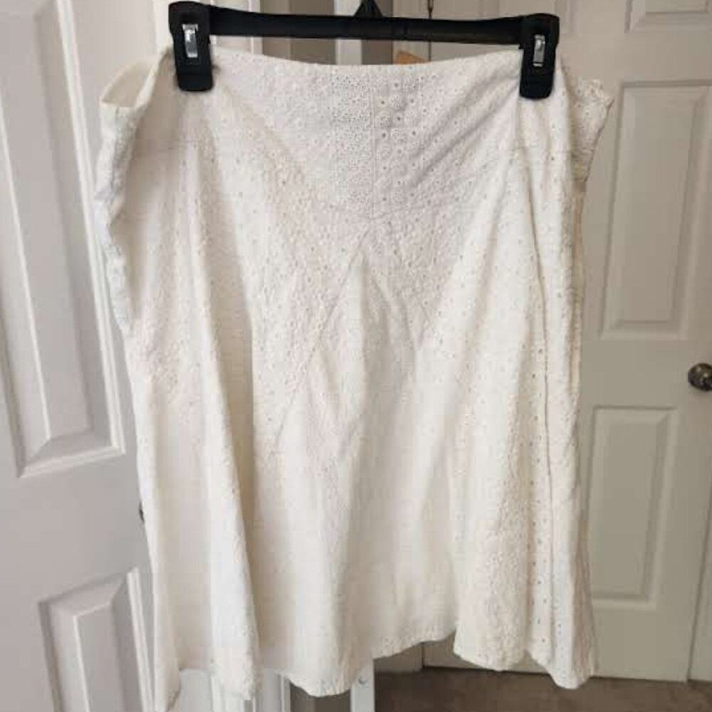 Lauren Ralph Lauren White Eyelet Skirt Size 16 - Picture 1 of 6